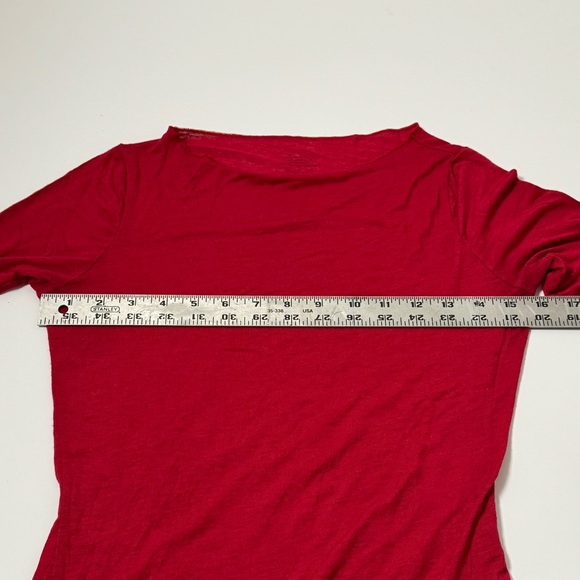 Intimissimi Red Cashmere Modal Long Sleeve Tee Top Size M Boat Neck - Picture 5 of 5